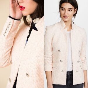 VERONICA BEARD Barton Tweed Dickey Jacket in Pink Sz 6